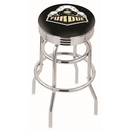 30 Chrome 2-Ring Pitt Swivel Bar Stool,Accent Ring